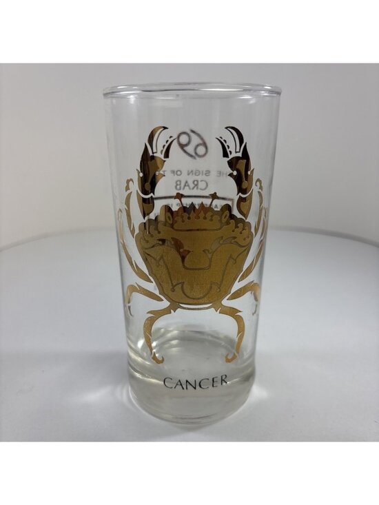Anchor Hocking Other - VTG MCM Anchor Hocking Zodiac Highball Tumbler Glass Cancer Astrology 1960s